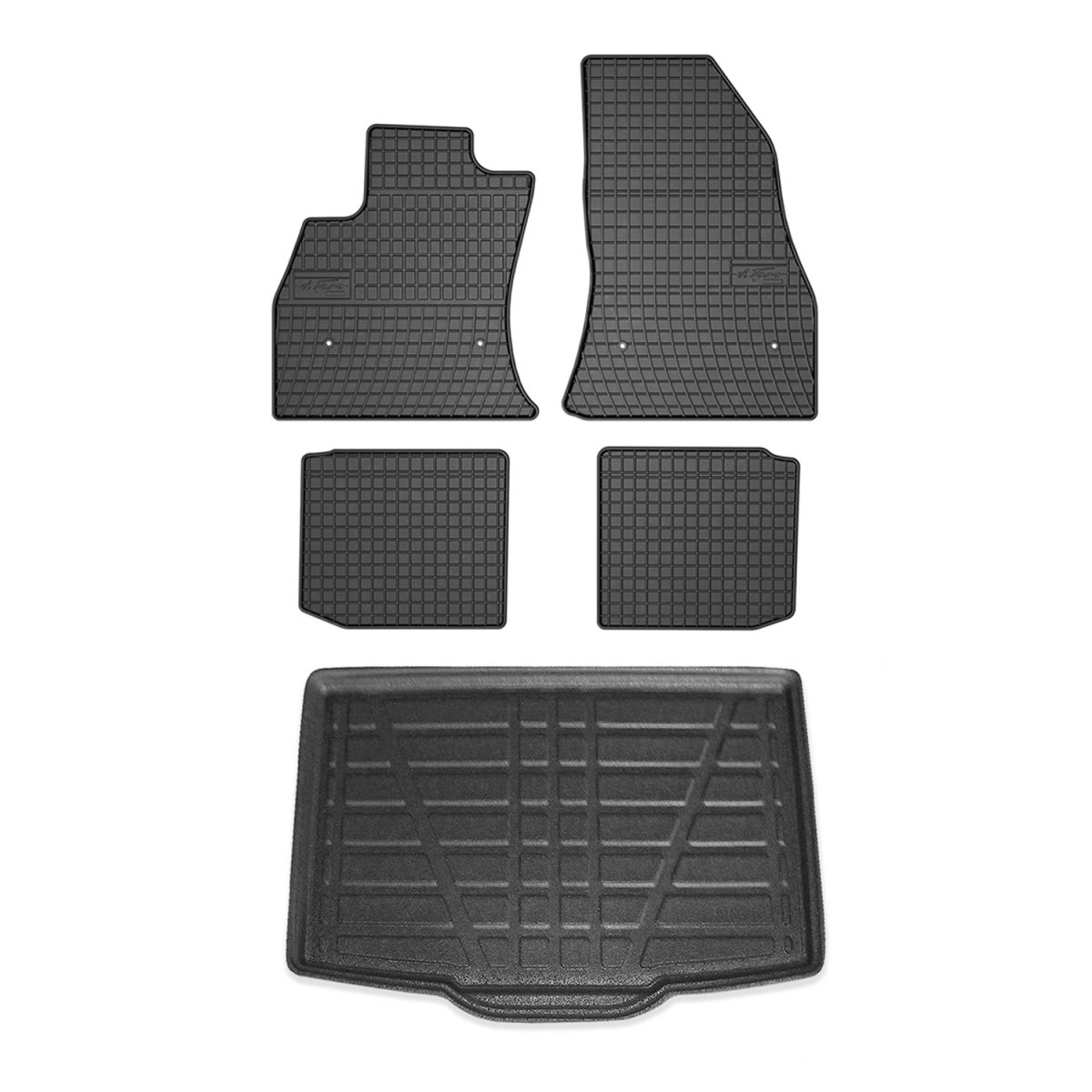 FIAT 500L Floor-Trunk Mats - Omac - El-Toro & YPS - Black - '14-'20